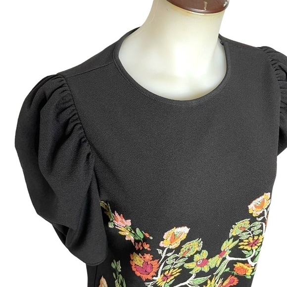 Zara Black Shift Dress With Puff Printed Floral design 🖤 - Picture 3 of 10